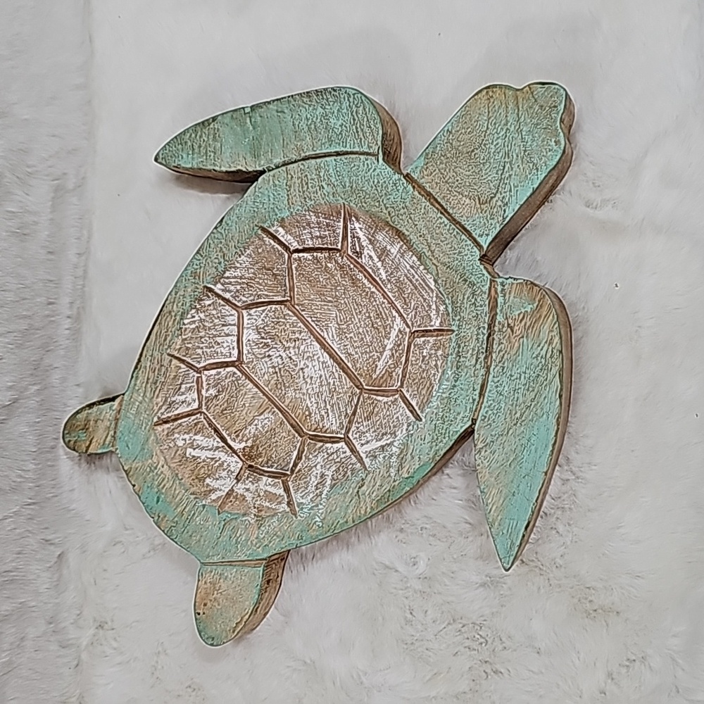 Wooden Sea Turle Decor